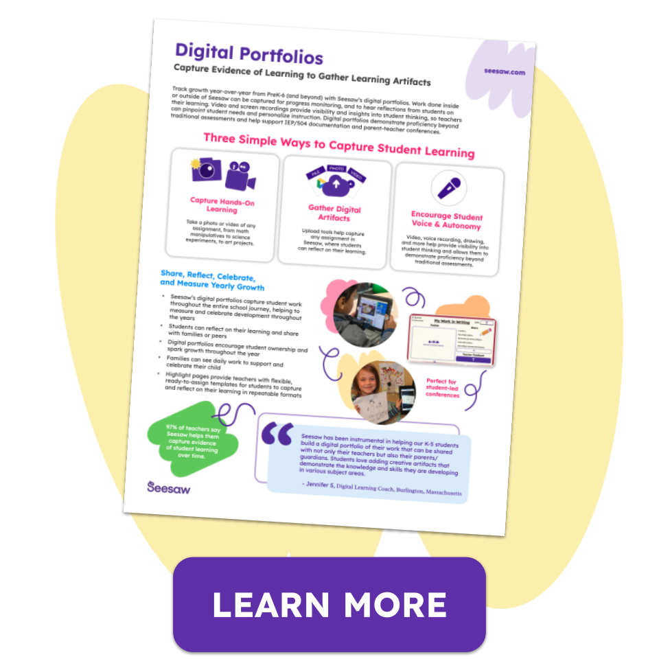 Seesaw Instruction & Insights: Digital Portfolios - Blog CTA
