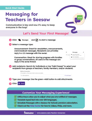 Quick Start Guide - Messaging for Teachers