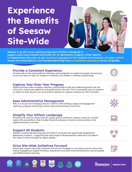 Experience the benefits of Seesaw site-wide