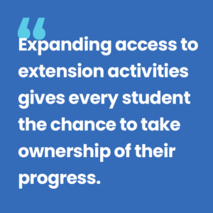 Seesaw expanding access to extension activities gives every student the chance to take ownership of their progress.