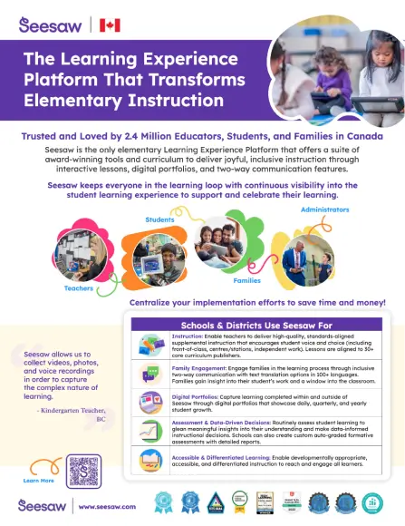 Learning platform that transforms elementary instruction