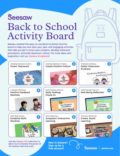 Back to School Activity Board 3-5