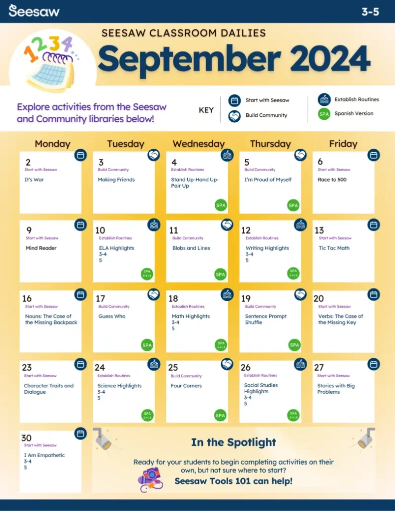 Classroom Dailies 3-5 September 2024