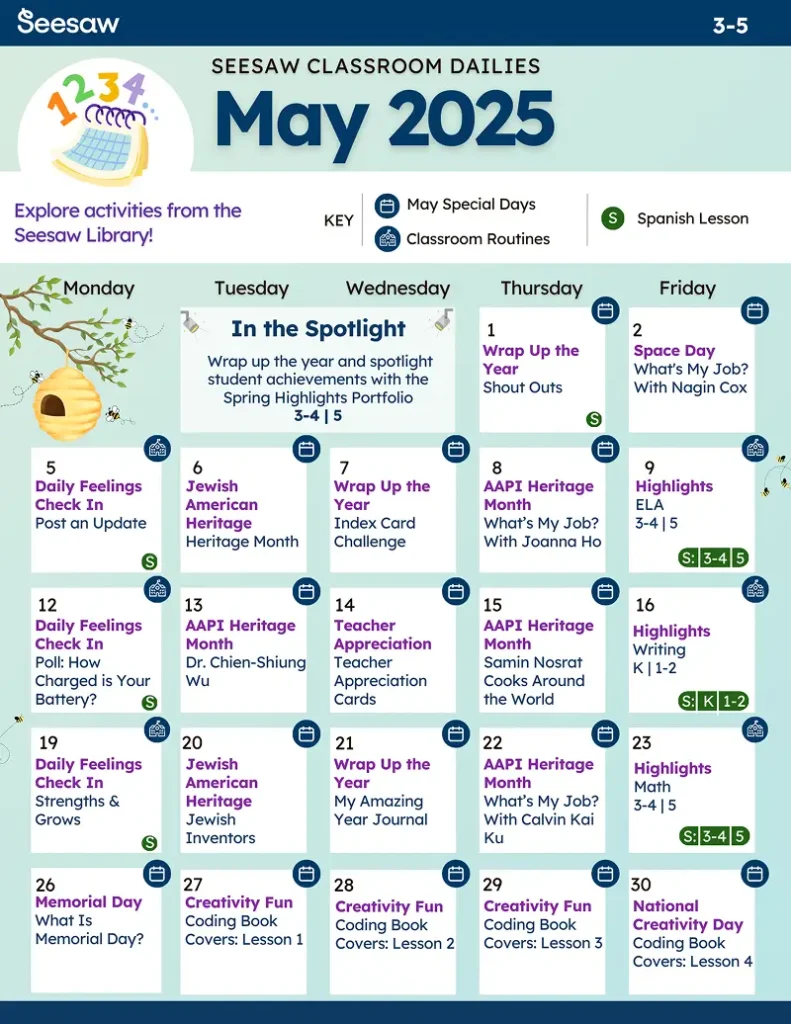 May Classroom Dailies 3-5