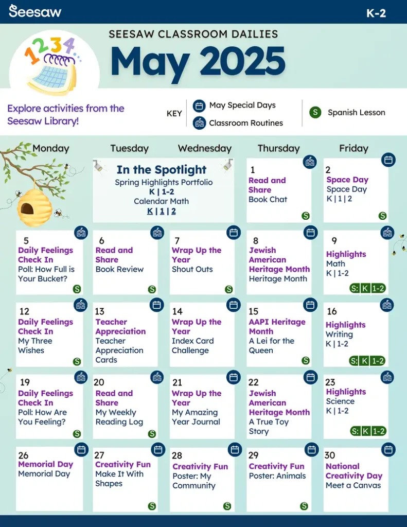 May Classroom Dailies K-2