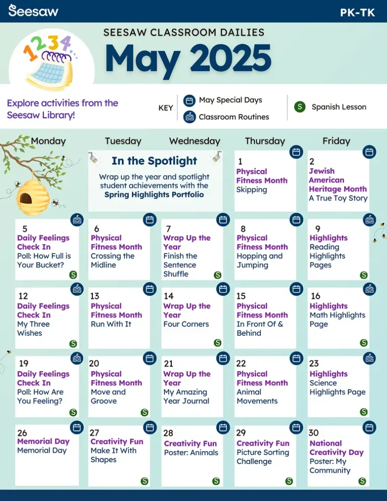 May Classroom Dailies PK-TK