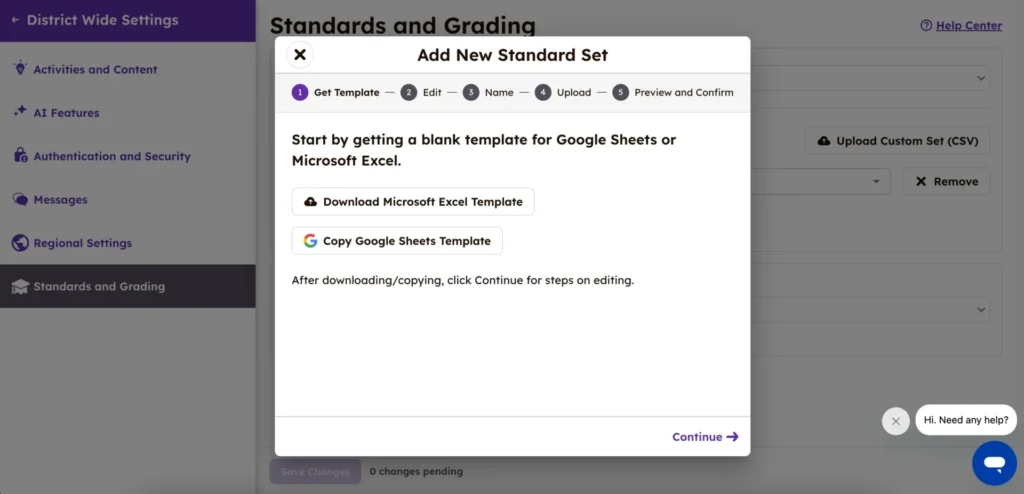 Custom standards