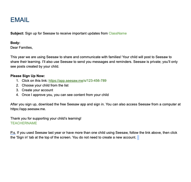Family Invite Letter