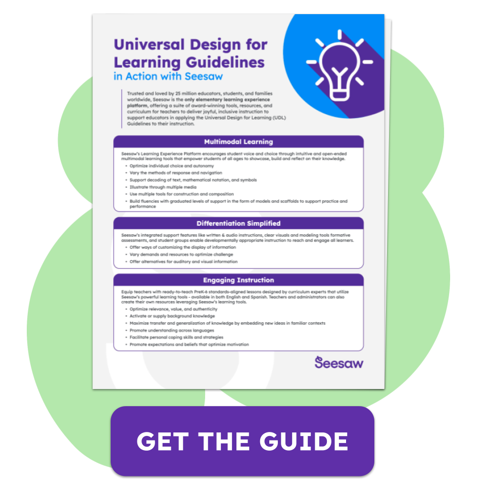 Universal Design for Learning Guidelines In Action with Seesaw - Blog CTA