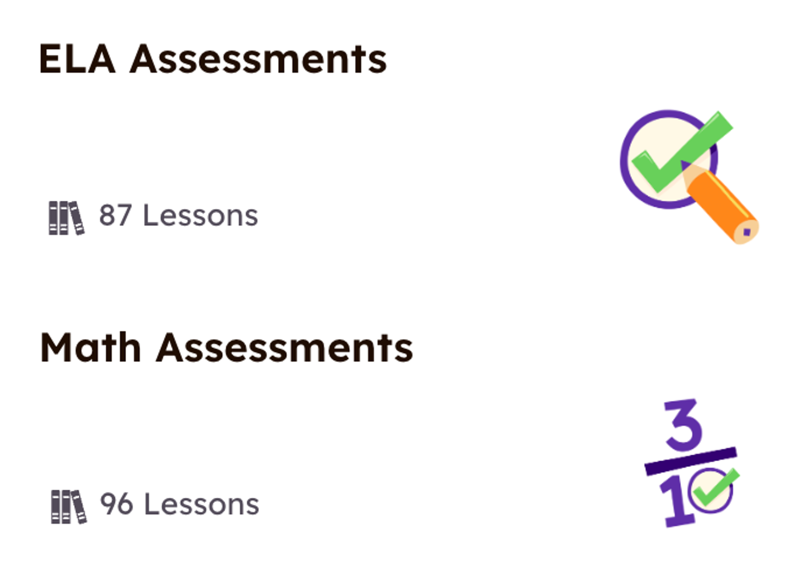 ELA & Math Assessment tiles