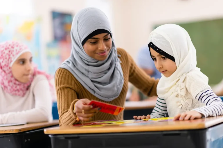 Teacher and students