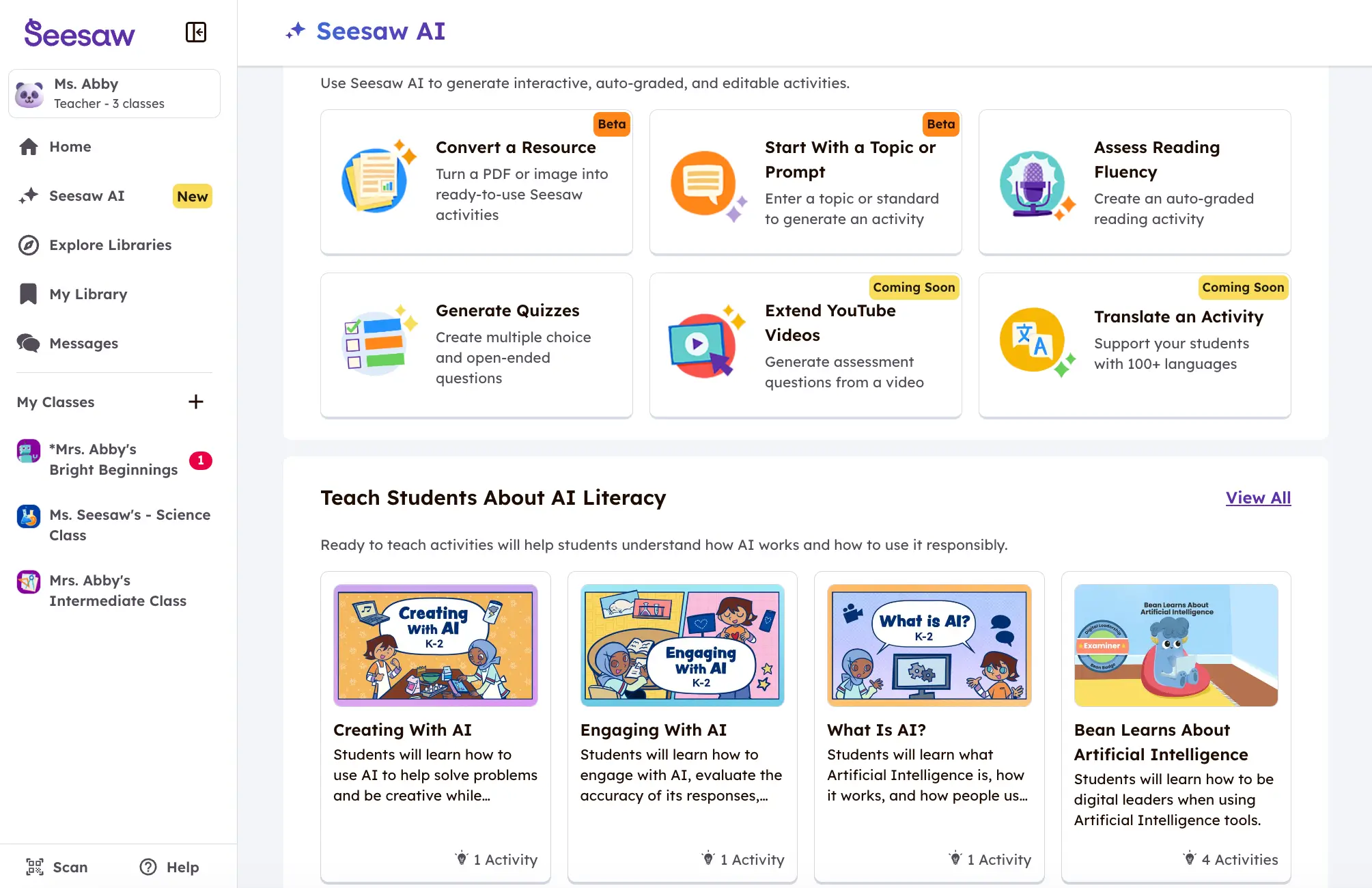 Seesaw AI Hub