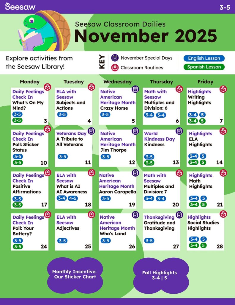November 2025 Classroom Dailies