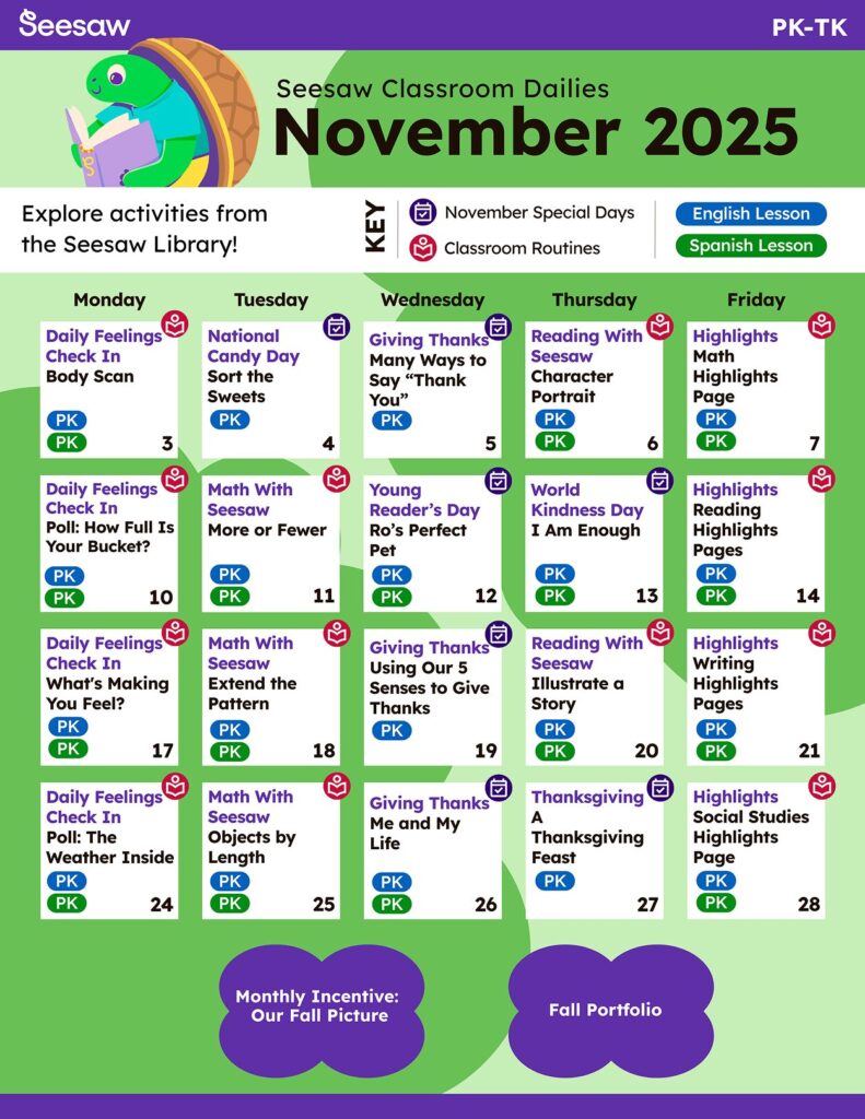 November 2025 Classroom Dailies