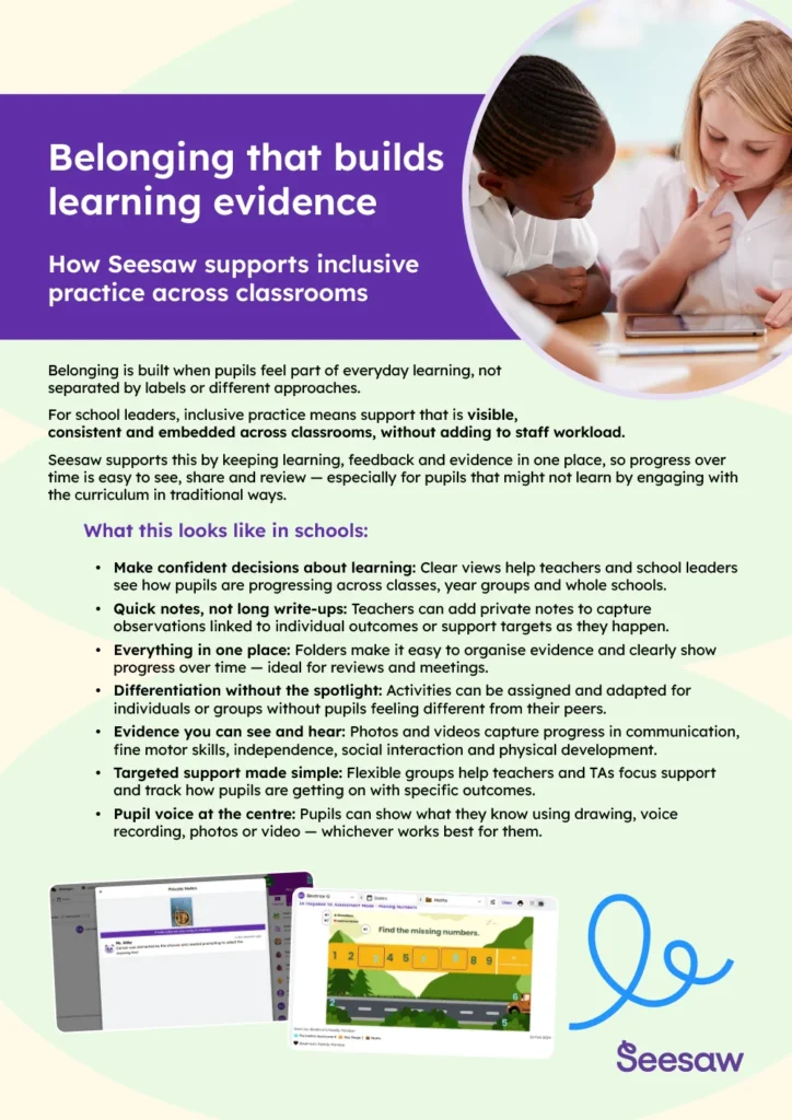 Belonging that builds learning evidence