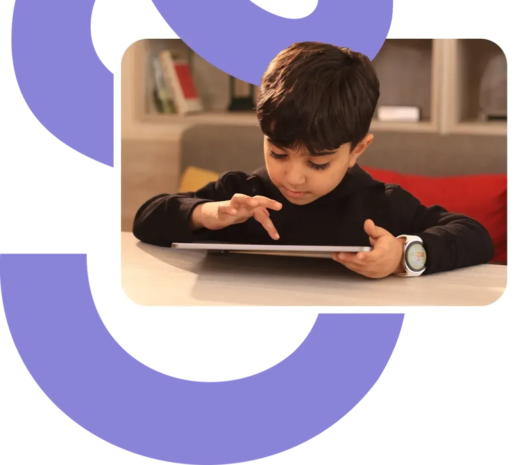 A student works on a Little Thinking Minds + Seesaw activity at home