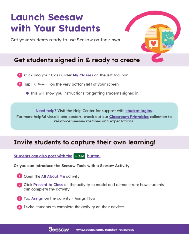 Quick start guide for teachers
